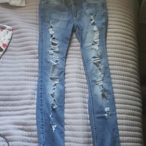 Worn once distressed hollister skinny jeans
